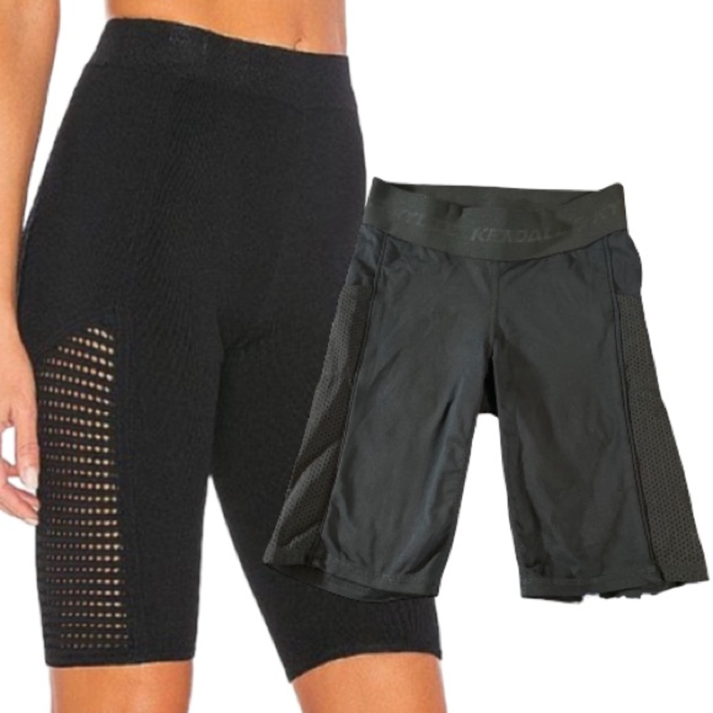 Kendall & Kylie Black Biker Shorts with Mesh Sides Size XS